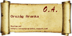 Ország Aranka névjegykártya